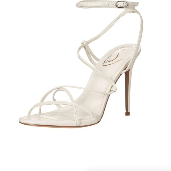 Sam Edelman Sareena White Stiletto Heel Open Toe Ankle Strap Heeled Sandals - Picture 1 of 7